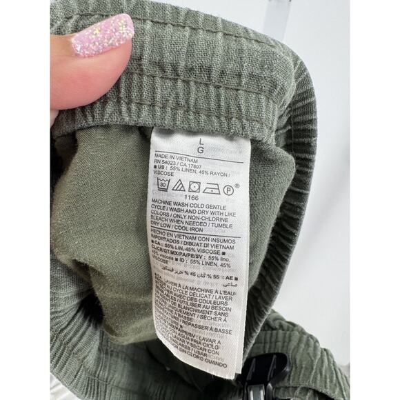 Old Navy Women's High Rise Arugula Green Linen Blend Casual Shorts Size Large - Picture 4 of 5